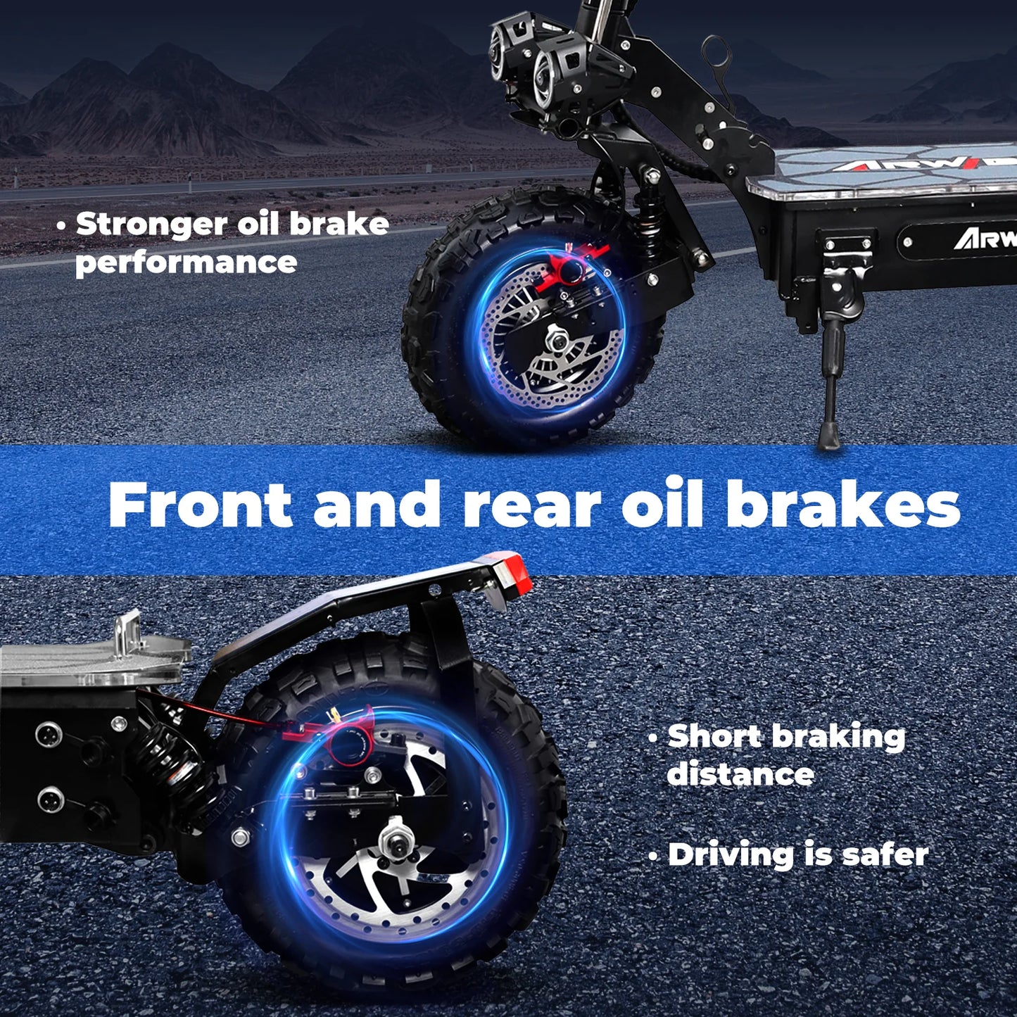 2800w Dual Motor Electric Scooter, 40MPH 11 "Vacuum Off Road Wheel Belt Double Shock Absorbed Folding Adult Off Road Scoote