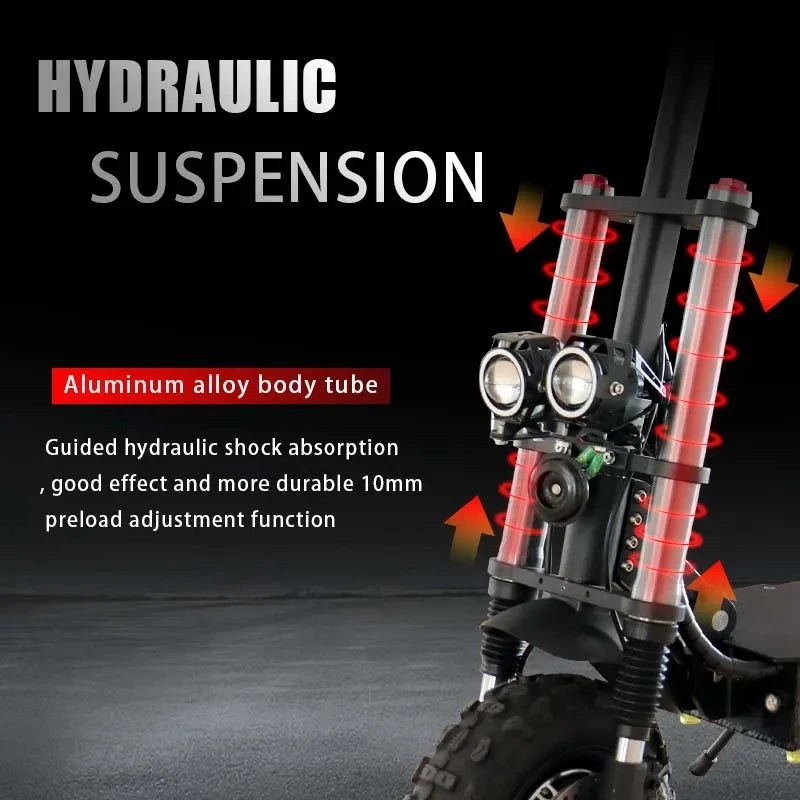 100KM Long Range Electric Scooter 48V-72V Lithium Battery Foldable Scooter Electric 11" OFF Road Tire Trottinettes électriques