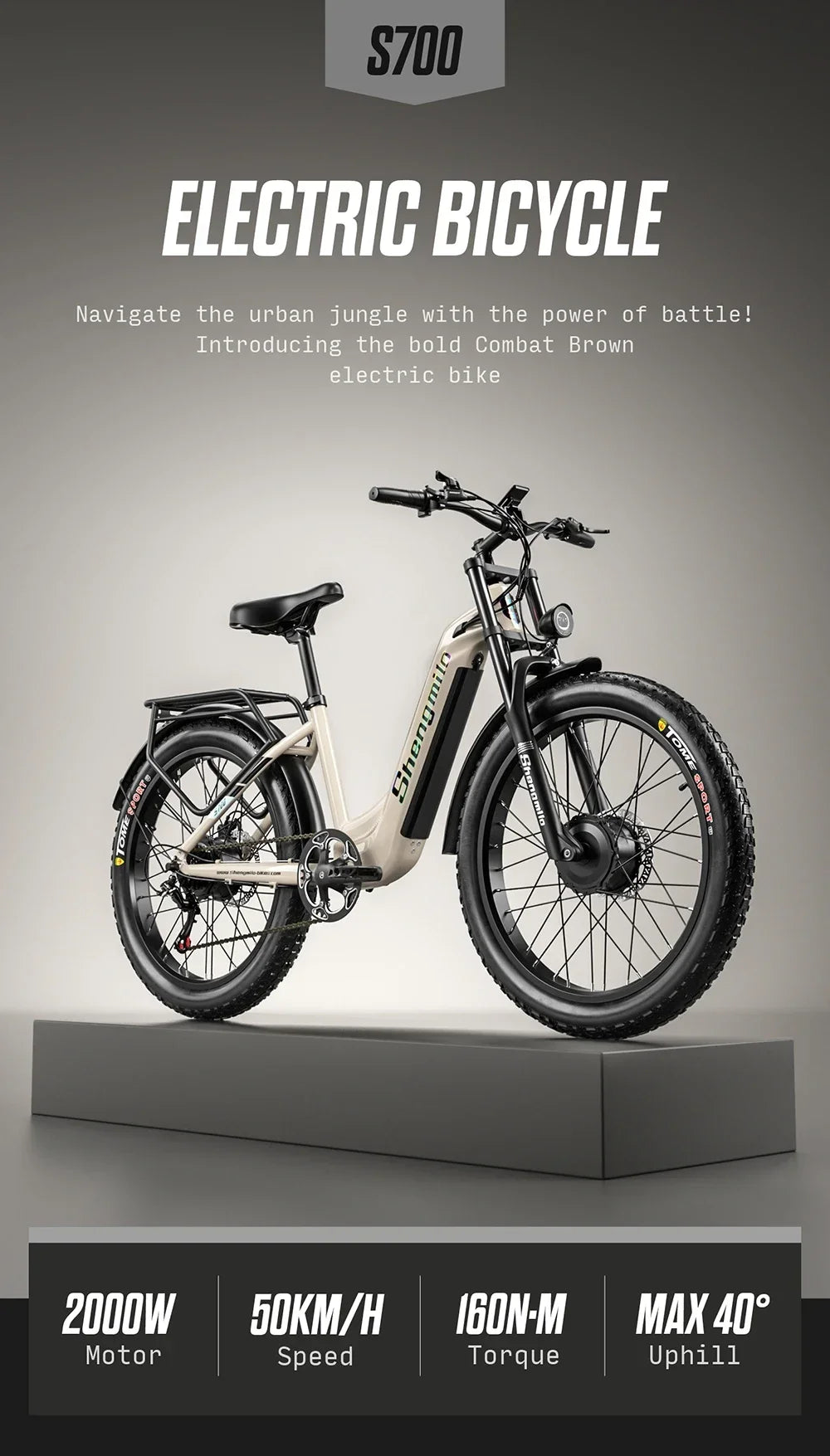 Shengmilo S700 Electric Bicycle 2000W Dual motor 48V 18AH lithium battery 26 Inch Electric Bike adult Mountain off-road e-bike