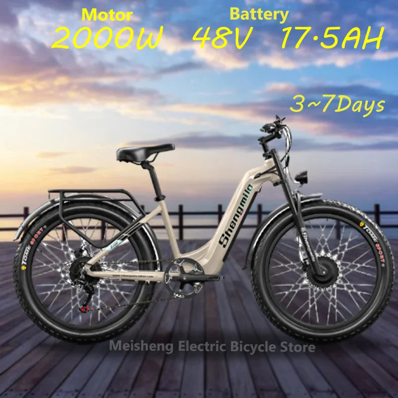 Shengmilo S700 Electric Bicycle 2000W Dual motor 48V 18AH lithium battery 26 Inch Electric Bike adult Mountain off-road e-bike