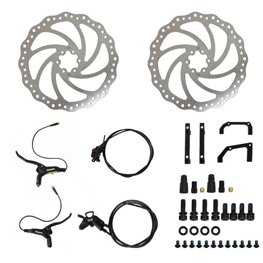 EUNORAU 4-Piston Hydraulic Brake Set with 203MM Disc Rotors