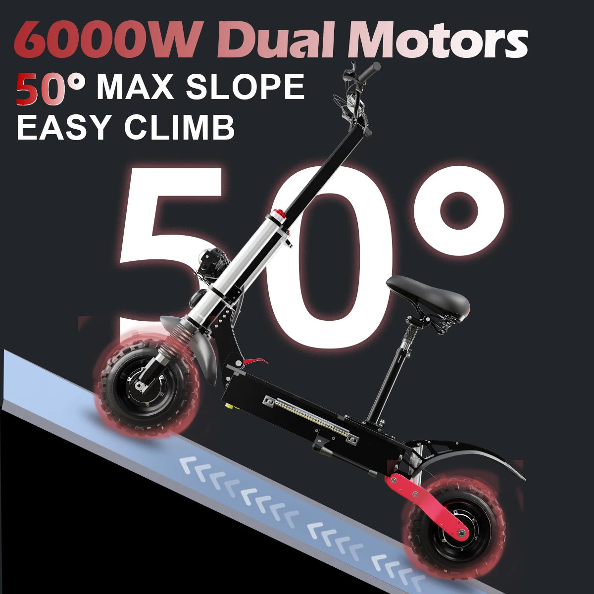 [Multi-model] 1200W-6000W Adult Electric Scooter up to 85km/h Fast E scooter with Seat Dual Drive Foldable 10/11" Tubeless Tires