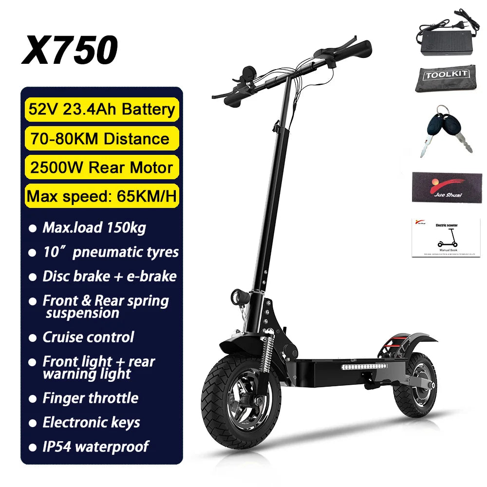 [Multi-model] 1200W-6000W Adult Electric Scooter up to 85km/h Fast E scooter with Seat Dual Drive Foldable 10/11" Tubeless Tires